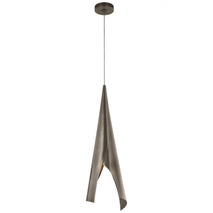 Visual Comfort & Co. Signature Collection Piel Medium Wrapped Pendant, 1-Light, LED, Pewter, 27"H (KW 5632PWT CU4CH)