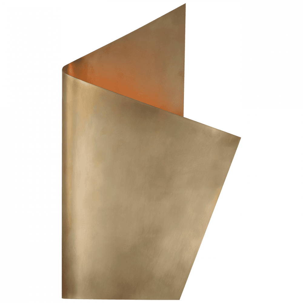 Visual Comfort Signature Piel Right Wrapped Wall Sconce Antique-Burnished Brass