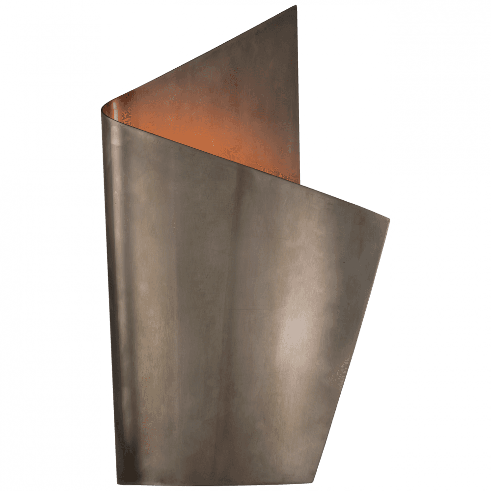 Visual Comfort Signature Piel Right Wrapped Wall Sconce Pewter