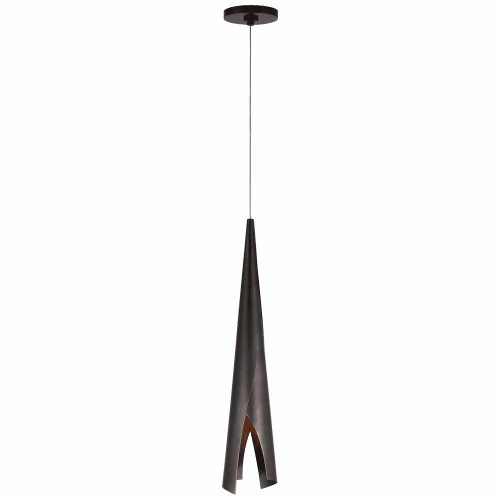 Visual Comfort Signature Piel Small Wrapped Pendant Bronze