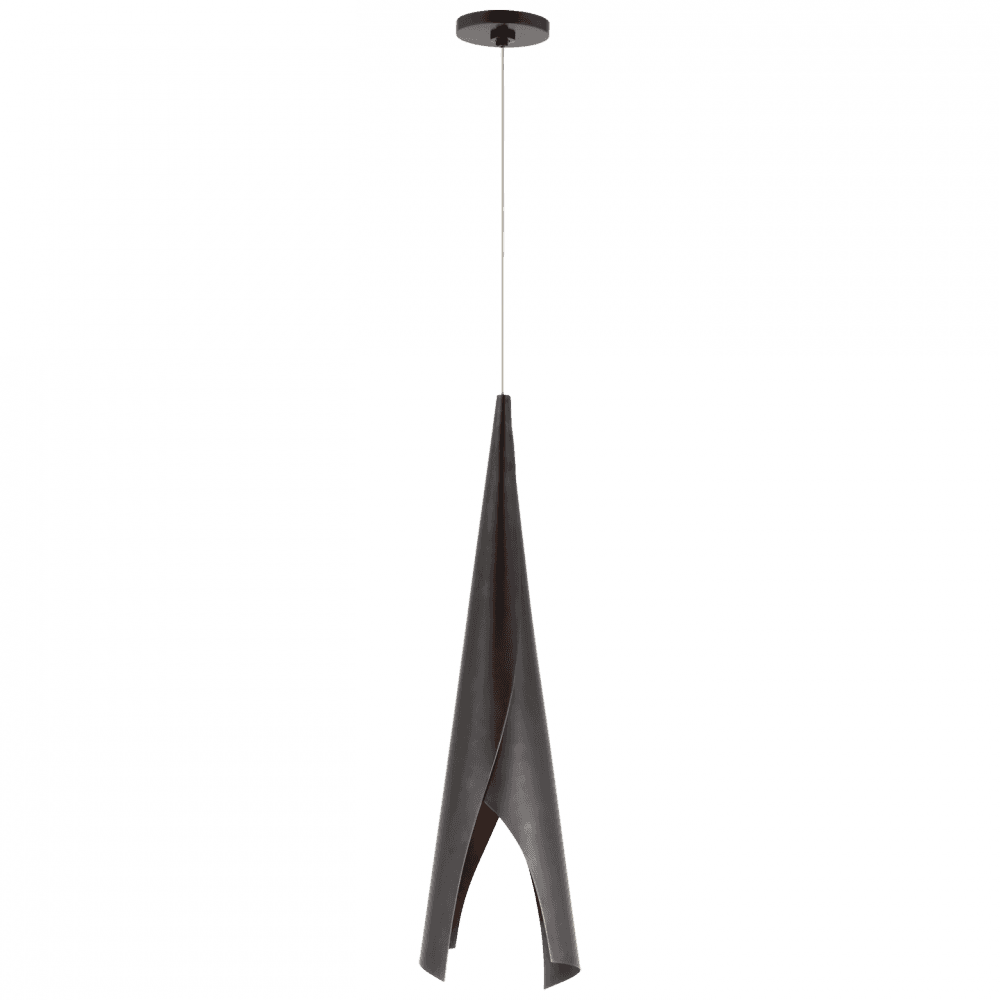 Visual Comfort Signature Piel Medium Wrapped Pendant Pewter