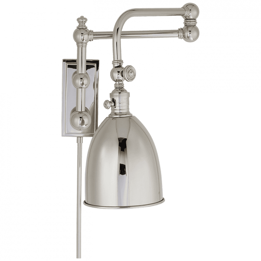 Visual Comfort Signature Pimlico Swing Arm Wall Sconce With Plug Polished Nickel