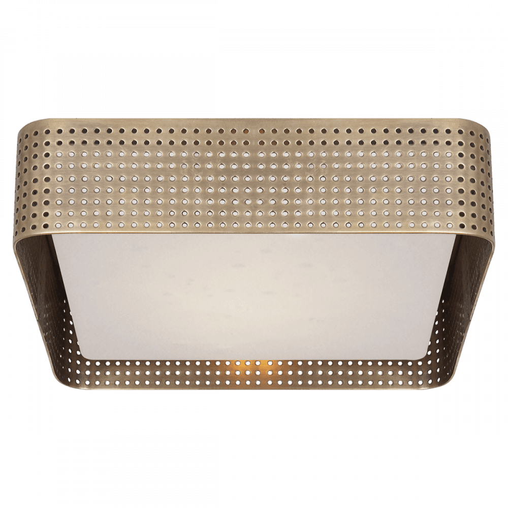 Visual Comfort Signature Precision Large Square Flush Mount Antique-Burnished Brass