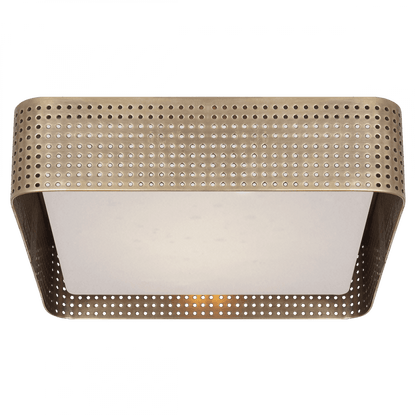Visual Comfort Signature Precision Large Square Flush Mount Antique-Burnished Brass