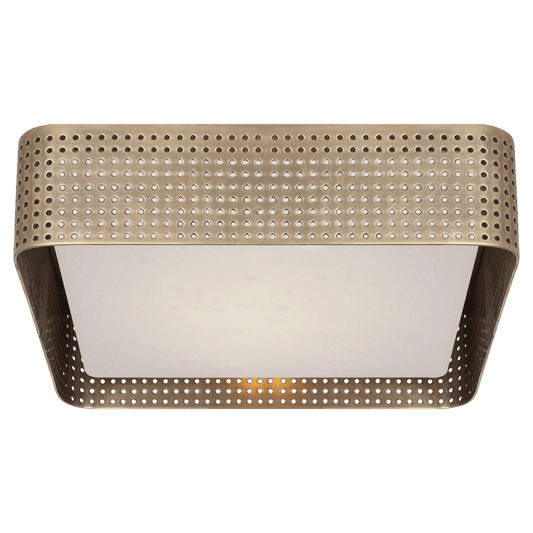 Visual Comfort Signature Precision Large Square Flush Mount Antique-Burnished Brass