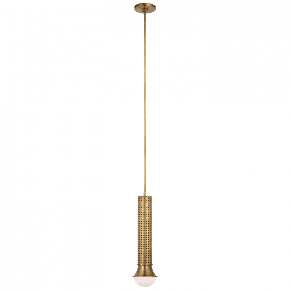 Visual Comfort Signature Precision Petite Elongated Pendant Antique-Burnished Brass