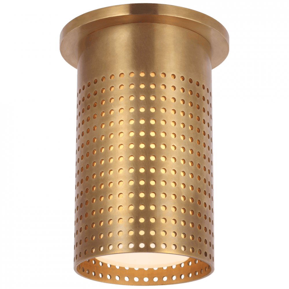 Visual Comfort Signature Precision Short Monopoint Flush Mount Antique-Burnished Brass