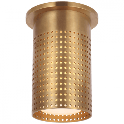 Visual Comfort Signature Precision Short Monopoint Flush Mount Antique-Burnished Brass