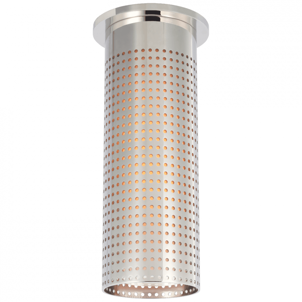 Visual Comfort Signature Precision Tall Monopoint Flush Mount Polished Nickel