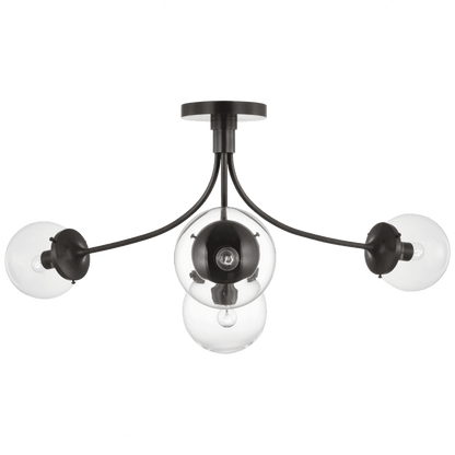 Visual Comfort Signature Prescott Large Semi-Flush Mount Bronze