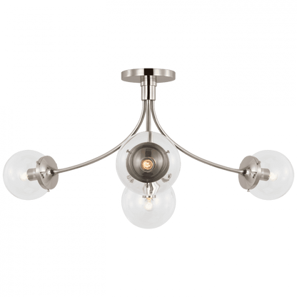 Visual Comfort Signature Prescott Large Semi-Flush Mount Polished Nickel