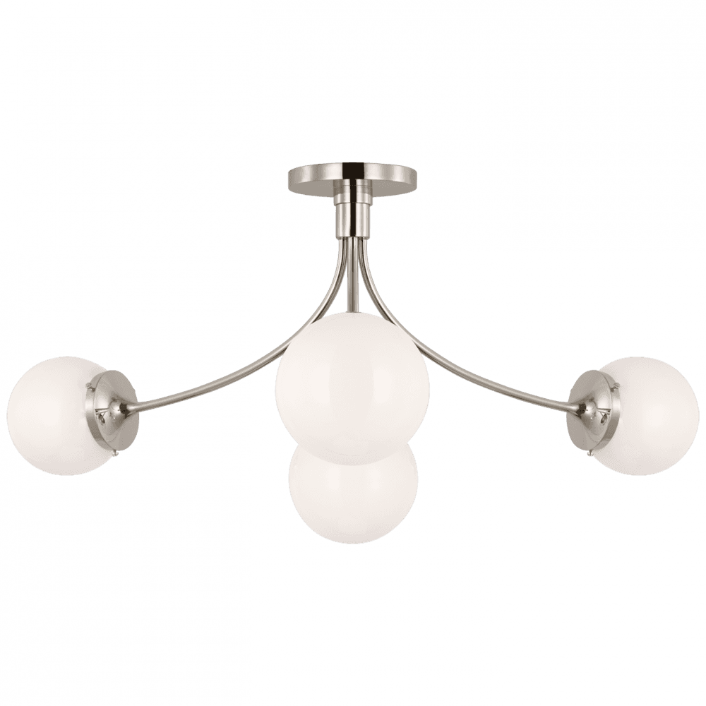 Visual Comfort Signature Prescott Large Semi-Flush Mount Polished Nickel