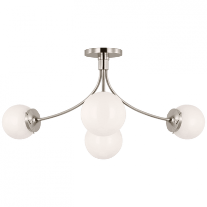 Visual Comfort Signature Prescott Large Semi-Flush Mount Polished Nickel