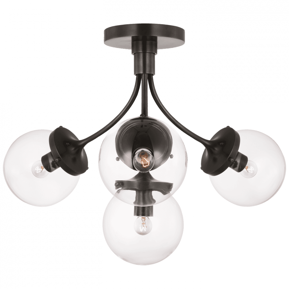 Visual Comfort Signature Prescott Semi-Flush Mount Polished Nickel