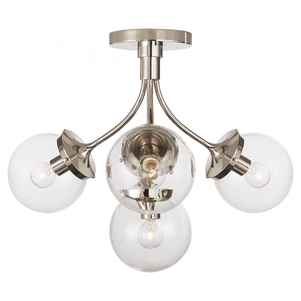 Visual Comfort Signature Prescott Medium Semi-Flush Mount Bronze