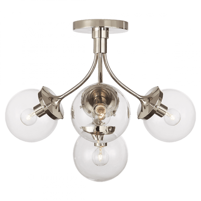 Visual Comfort Signature Prescott Medium Semi-Flush Mount Bronze