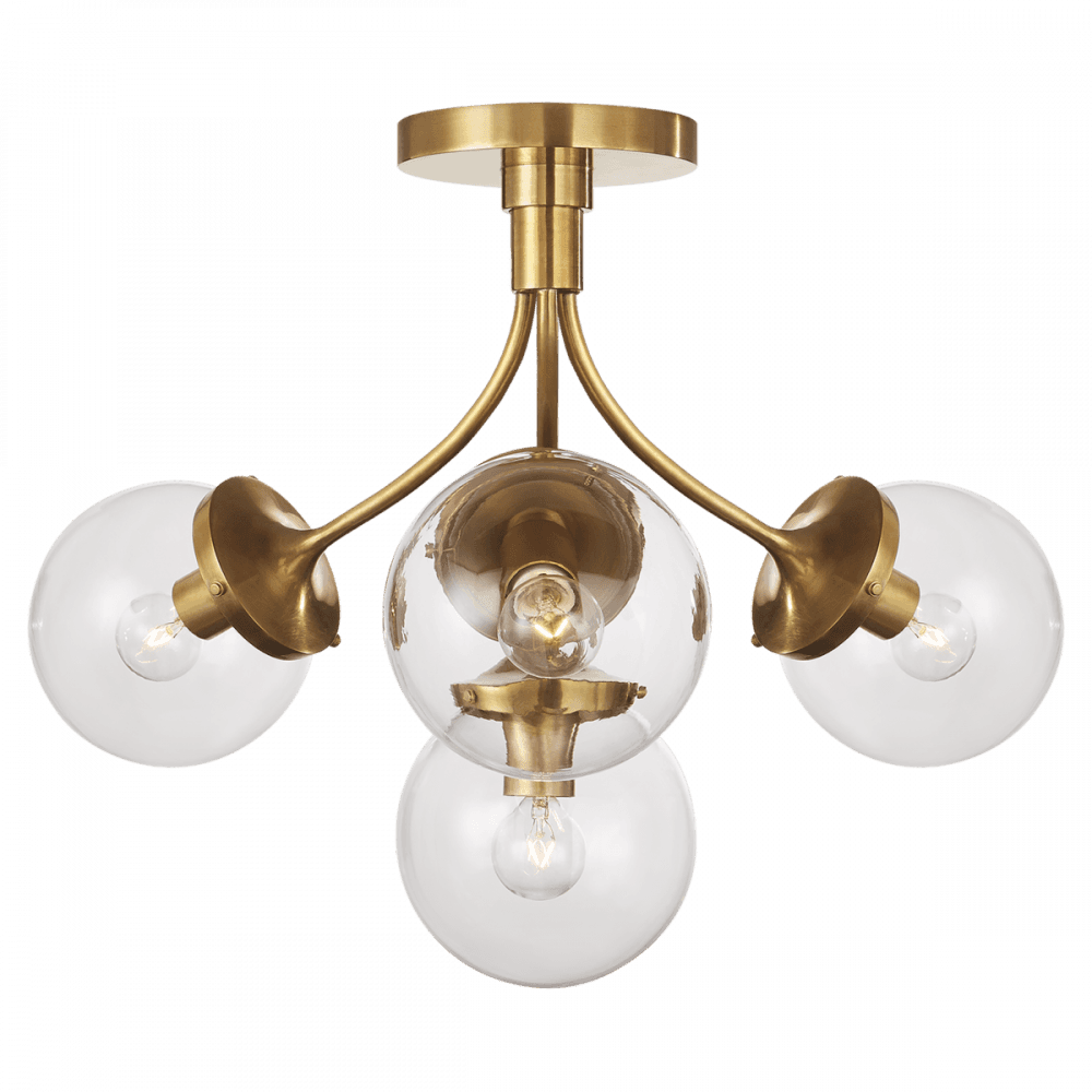 Visual Comfort Signature Prescott Medium Semi-Flush Mount Bronze