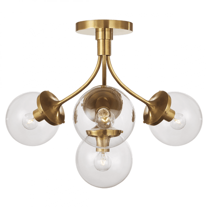 Visual Comfort Signature Prescott Medium Semi-Flush Mount Bronze