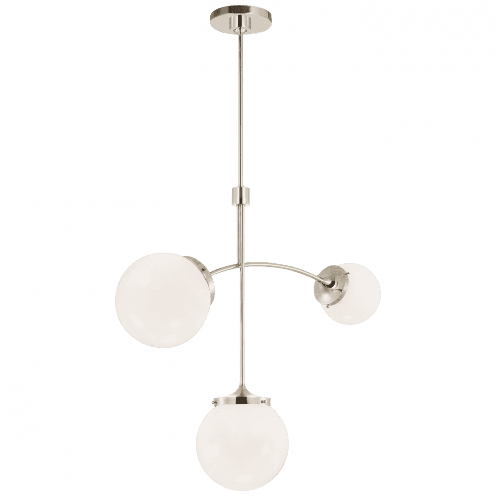 Visual Comfort Signature Prescott Small Chandelier Polished Nickel