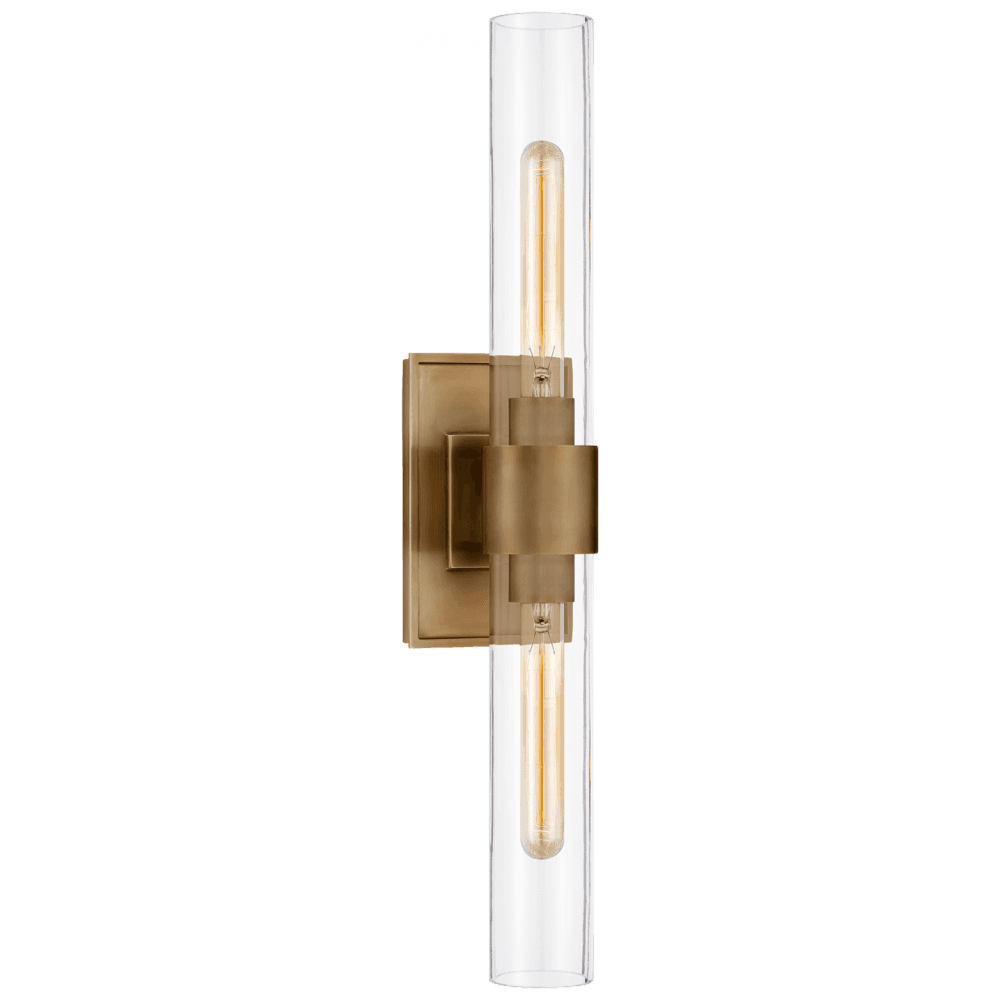 Visual Comfort Signature Presidio Bathroom Wall Sconce Hand-Rubbed Antique Brass