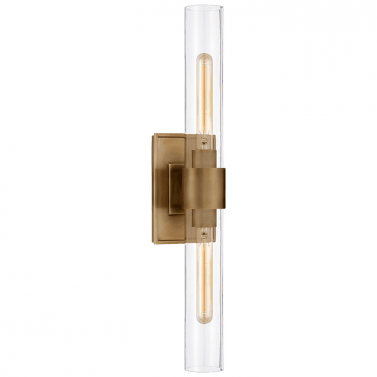 Visual Comfort Signature Presidio Bathroom Wall Sconce Hand-Rubbed Antique Brass