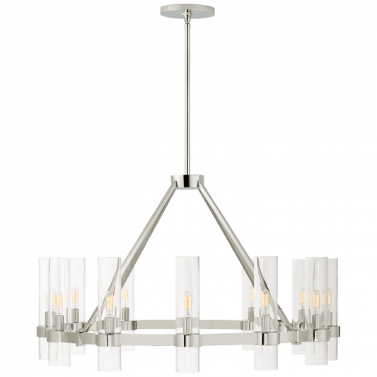 Visual Comfort Signature Presidio Medium Chandelier Polished Nickel