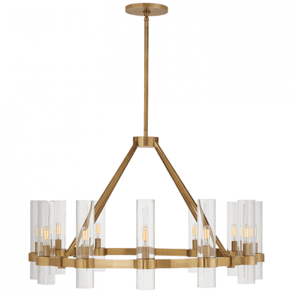 Visual Comfort Signature Presidio Medium Chandelier Hand-Rubbed Antique Brass