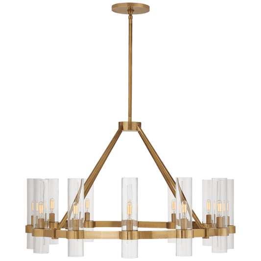 Visual Comfort Signature Presidio Medium Chandelier Hand-Rubbed Antique Brass