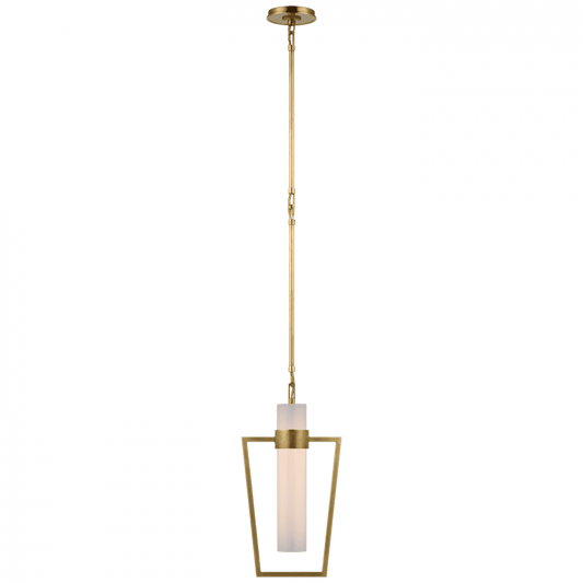 Visual Comfort Signature Presidio Petite Caged Pendant Hand-Rubbed Antique Brass