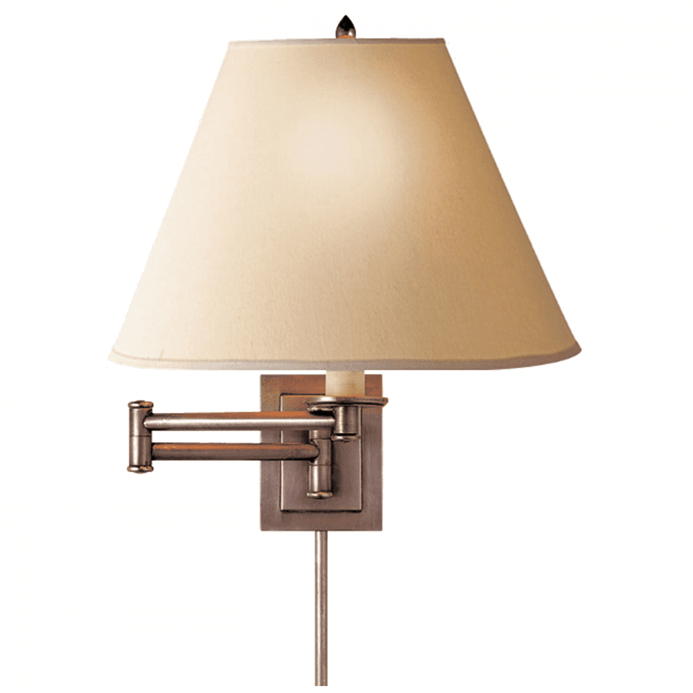 Visual Comfort Signature Primitive Swing Arm Wall Sconce With Plug Antique Nickel