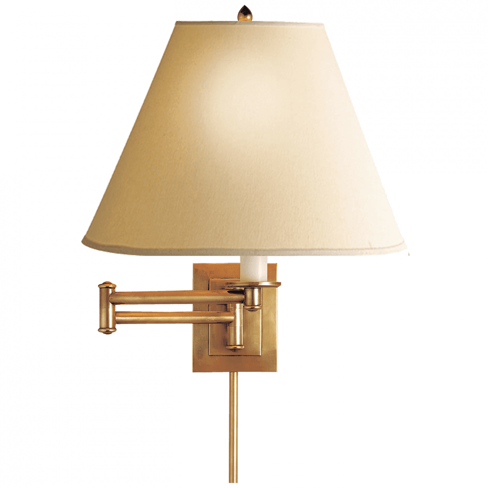 Visual Comfort Signature Primitive Swing Arm Wall Sconce With Plug Hand-Rubbed Antique Brass