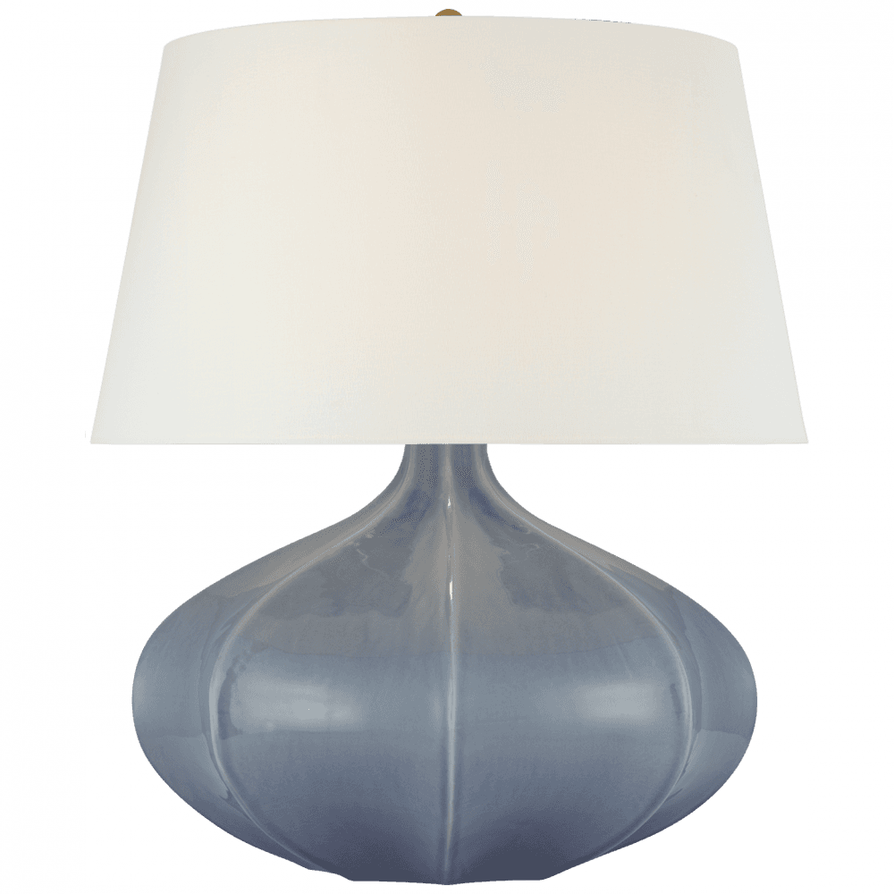 Visual Comfort Signature Rana Medium Wide Table Lamp Polar Blue Crackle