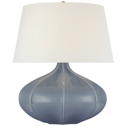 Visual Comfort Signature Rana Medium Wide Table Lamp Polar Blue Crackle