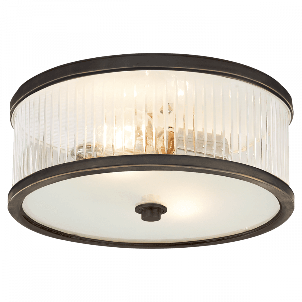 Visual Comfort & Co. Signature Collection Randolph Flush Mount, 2-Light, Bronze, Frosted Glass, 14"W (AH 4201BZ-FG 2FV5T)