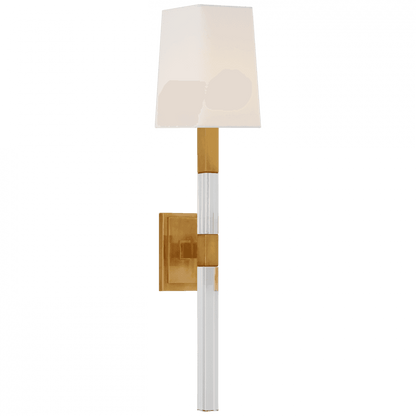 Visual Comfort Signature Reagan Tail Wall Sconce Antique-Burnished Brass and Crystal