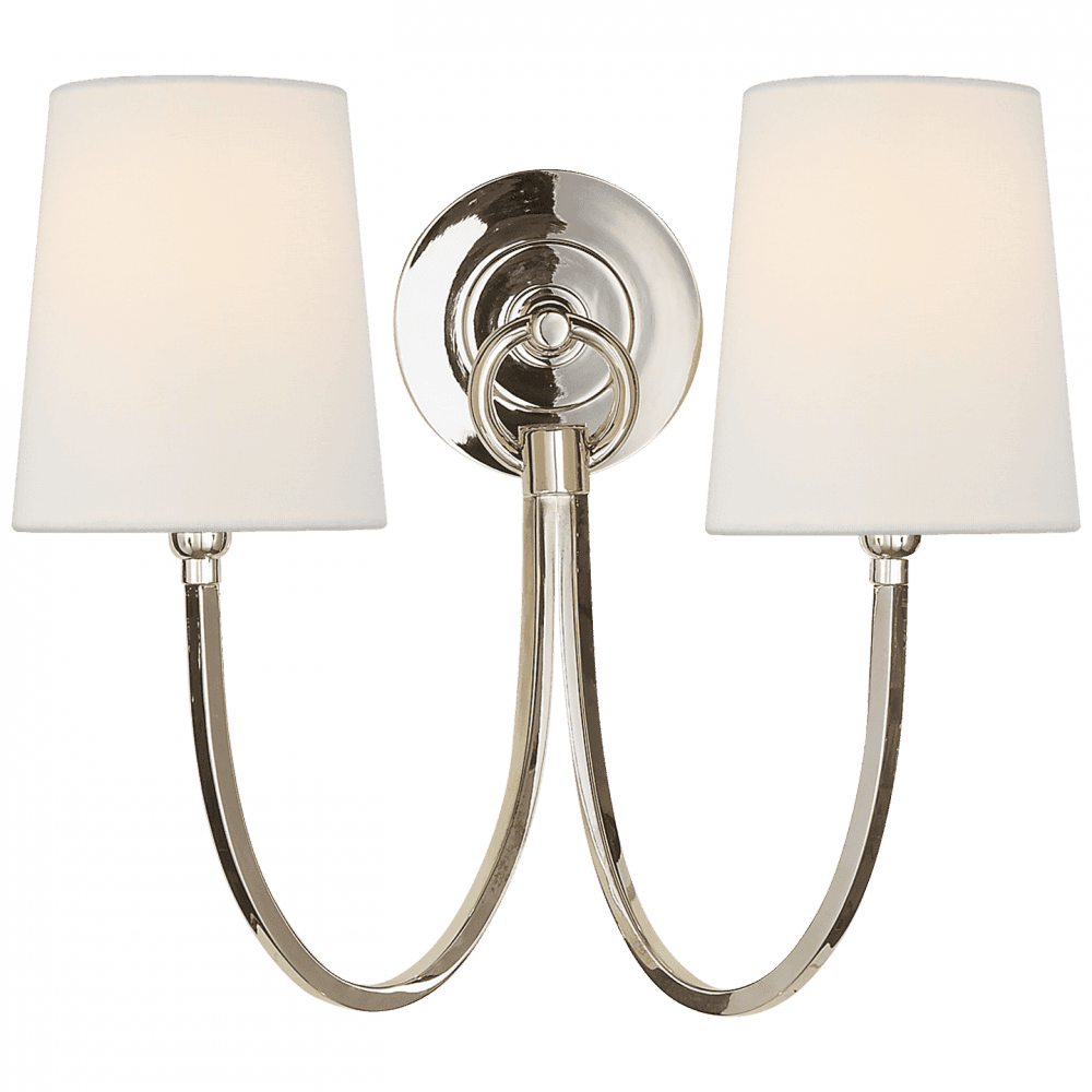 Visual Comfort Signature Reed Double Sconce Polished Nickel