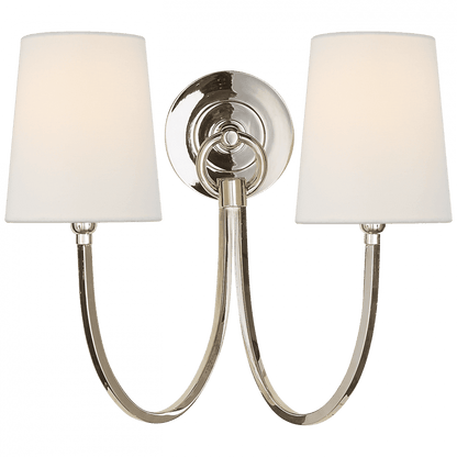 Visual Comfort Signature Reed Double Sconce Polished Nickel
