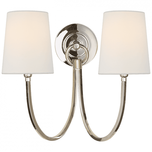 Visual Comfort Signature Reed Double Sconce Polished Nickel
