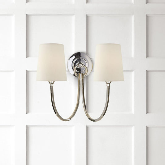 Visual Comfort Signature Reed Double Sconce Antique Nickel