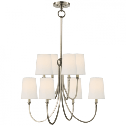 Visual Comfort Signature Reed Large Chandelier Hand-Rubbed Antique Brass
