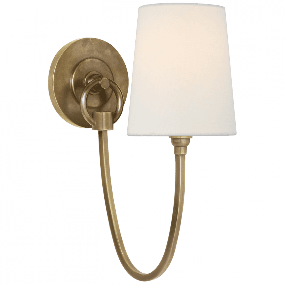 Visual Comfort Signature Reed Single Sconce Hand-Rubbed Antique Brass