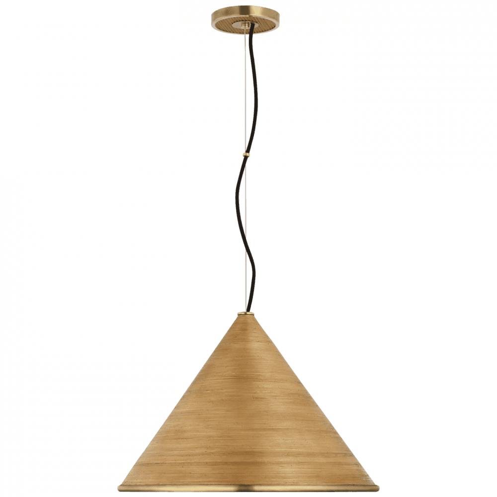 Visual Comfort Signature Reine Large Pendant Hand-Rubbed Antique Brass
