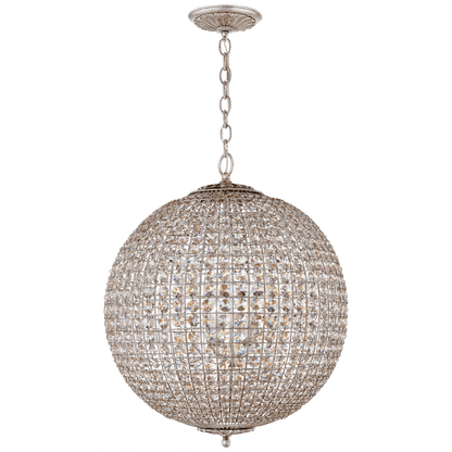 Visual Comfort Signature Renwick Sphere Chandelier Burnished Silver Leaf