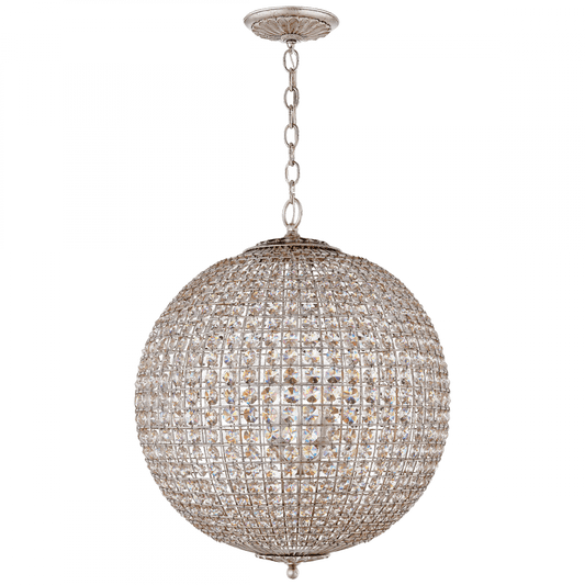 Visual Comfort Signature Renwick Sphere Chandelier Burnished Silver Leaf