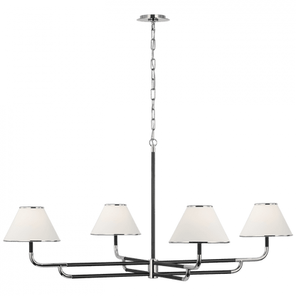 Visual Comfort Signature Rigby Grande Chandelier Polished Nickel and Ebony