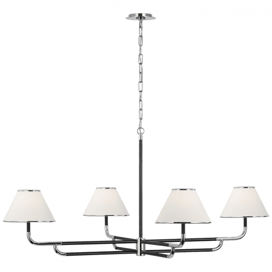 Visual Comfort Signature Rigby Grande Chandelier Polished Nickel and Ebony
