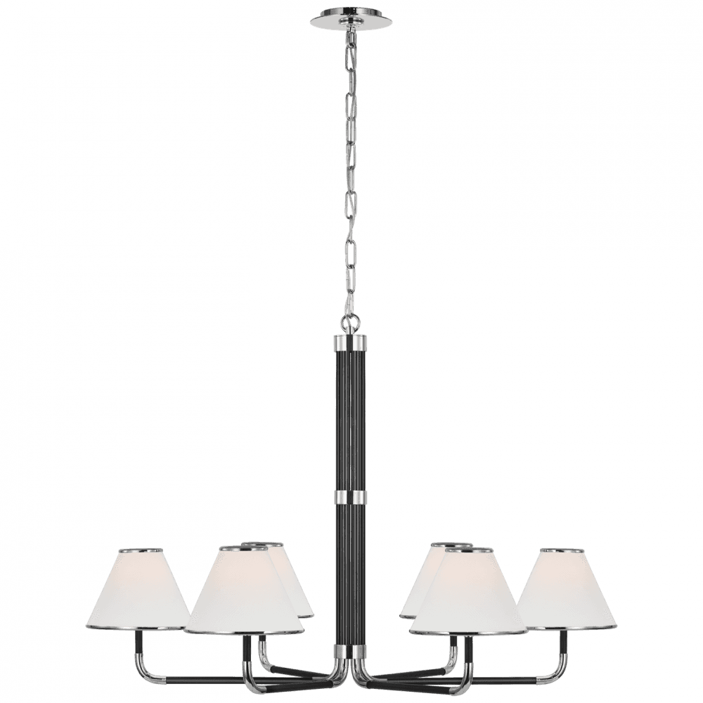 Visual Comfort Signature Rigby X-Large Chandelier Polished Nickel and Ebony