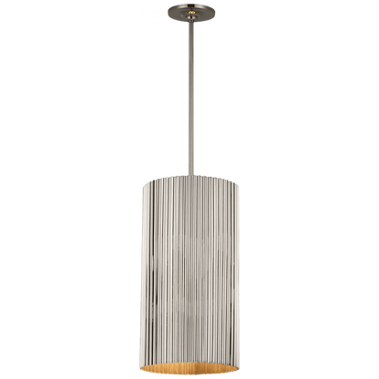 Visual Comfort Signature Rivers Medium Fluted Pendant Polished Nickel