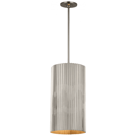 Visual Comfort Signature Rivers Medium Fluted Pendant Polished Nickel