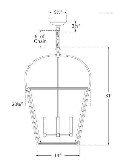 Foyer/Hall Lanterns-Visual Comfort & Co. Signature Collection-CHC3439